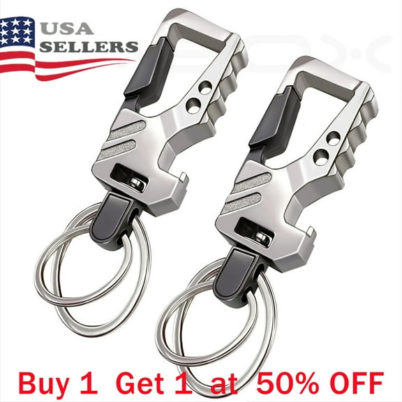 Men Tactical Keychain EDC Key Ring, Car Key Holder with Bottle Opener Key Chain