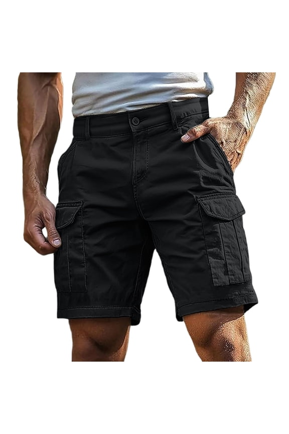 Men Tactical Shorts Button Zipper Fly Quick Dry 5 Inch Inseam Hiking Shorts Lightweight Athletic Running Pants with Pockets Outdoors