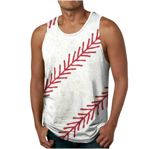 Men Tank Tops Assorted Men's Tank Colorless Gradient Printing Round Neck Thin Strap Leakage Back Regular Casual Sports Tank Blouses Men Tank Tops Graphic