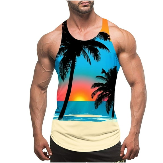 Men Tank Tops Assorted Mens Breathable Tank Tops Novelty 3D Graphic Gym Workout Sleeveless T-Shirt Tees Men Tank Tops Graphic