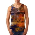 thumbnail image 1 of Men Tank Tops Digital Print Men's Tank Colorless Gradient Printing Round Neck Thin Strap Leakage Back Regular Casual Sports Tank Blouses Athletic Sleeveless T-Shirts Fitness Bodybuilding Muscle Shirts, 1 of 5