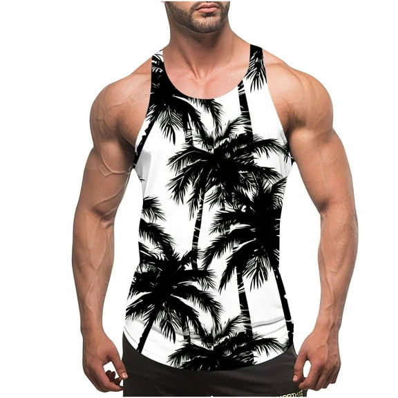 Men Tank Tops Digital Print Mens 3D Tank Top Novelty Graphic Breathable Quick Dry Sleeveless Beach Shirt Graphic Gym Tank Tops for Men