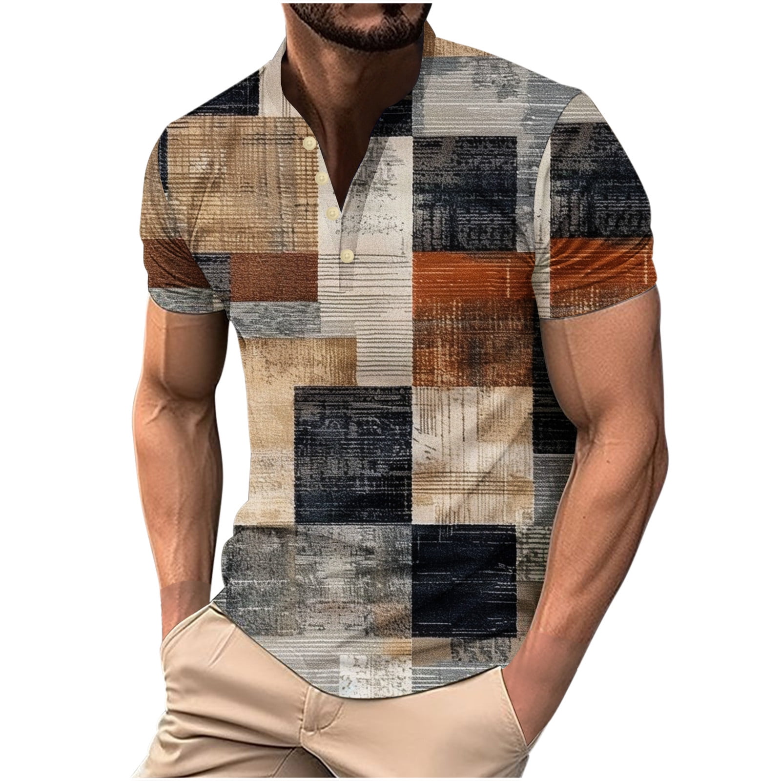 Men Tank Tops Loose Fit Graphic Mens Work Blouses Short Sleeve Grey ...