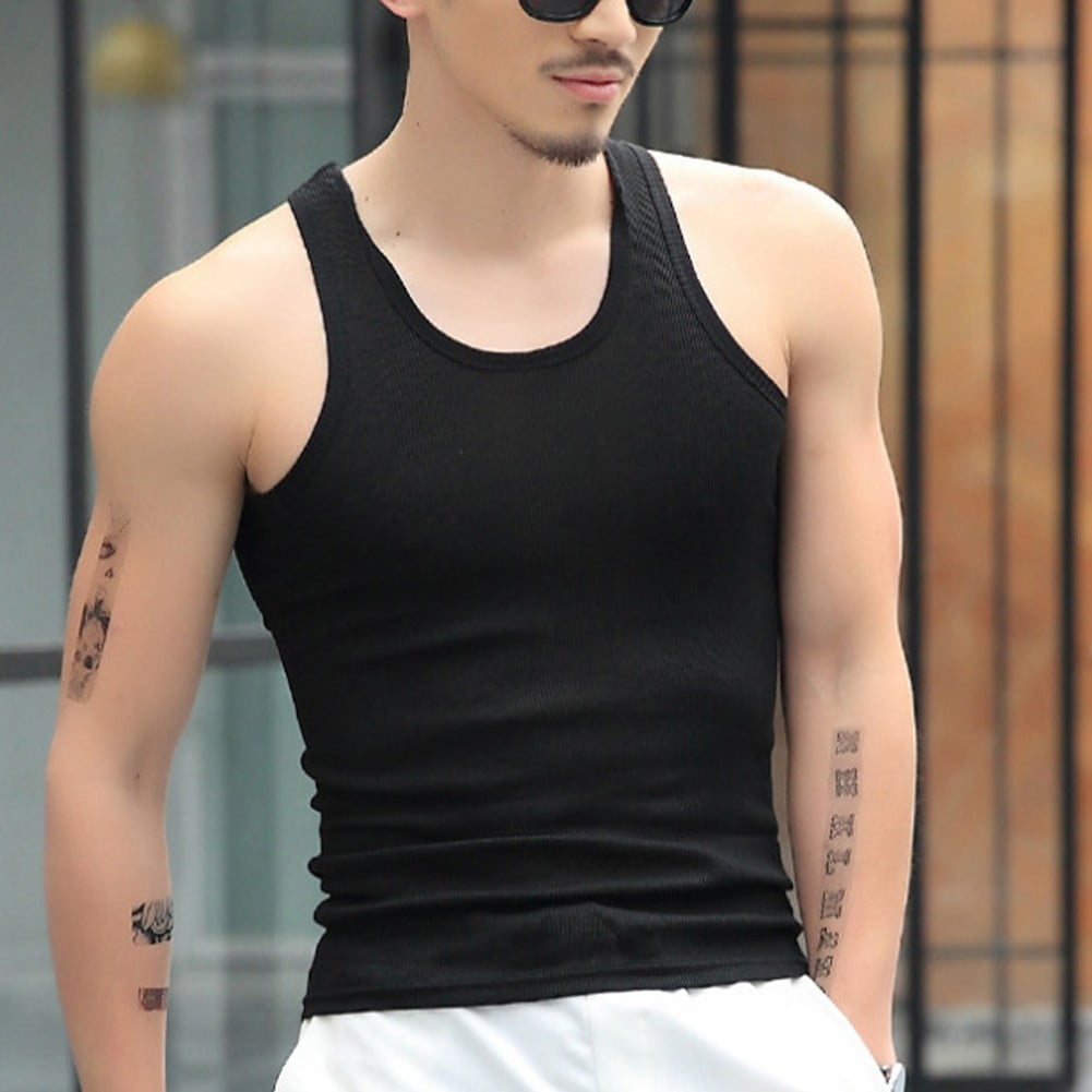 Men Tank Tops Undershirt Gym Workout Stringer Fitness TShirt Beater