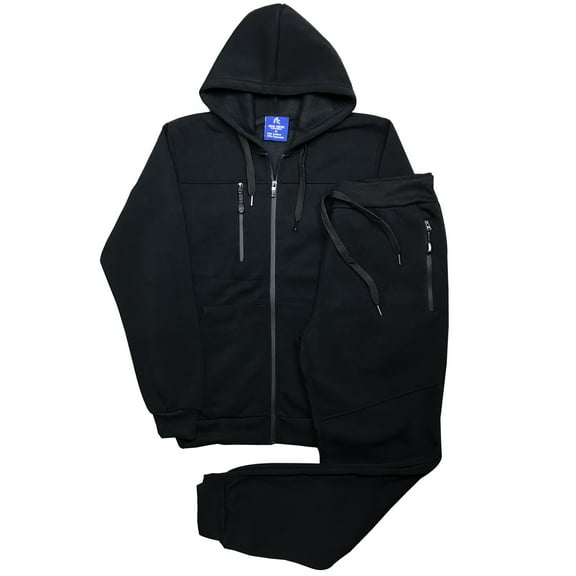 Men Tech Jogger Fleece Suit Top and Bottom Sweatsuit Outfit