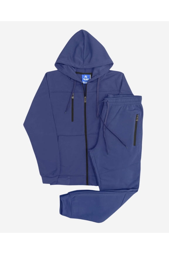 Men Tech Jogger Fleece Suit Top and Bottom Sweatsuit Outfit