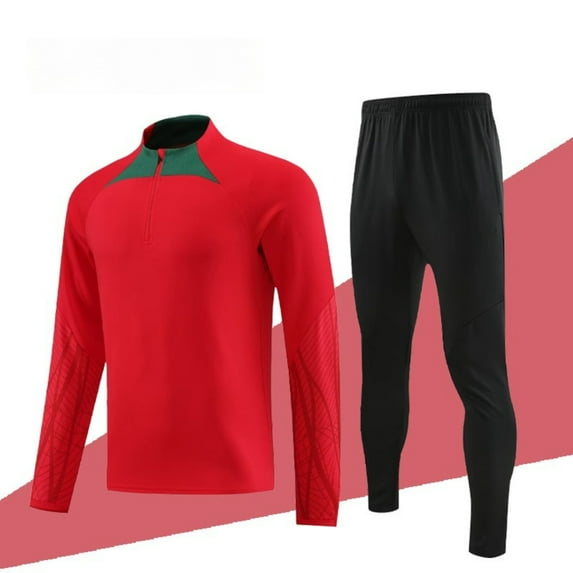 Men & Teens 2-Piece Sportswear Set Quick-Dry Long Sleeve Top and Pants for Outdoor Training