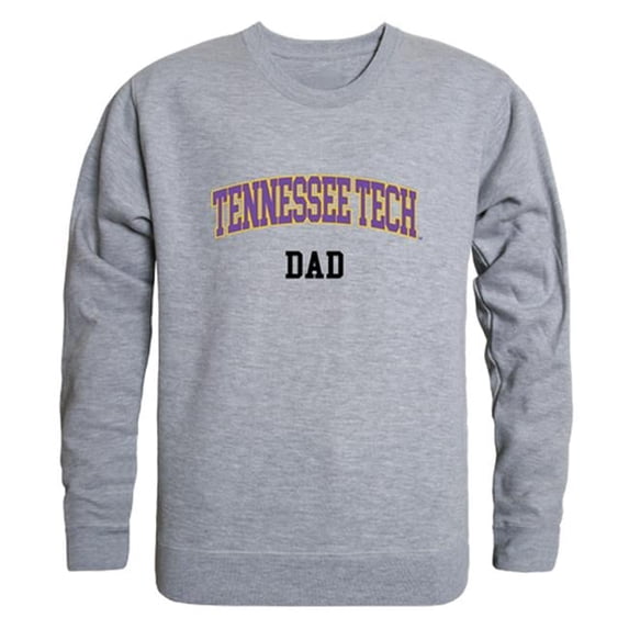 Men Tennessee Tech Golden Eagles Dad Crewneck Fleece, Heather Grey - Large