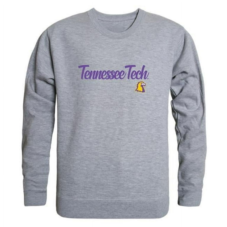 Men Tennessee Tech Golden Eagles Script Crew Fleece, Heather Grey