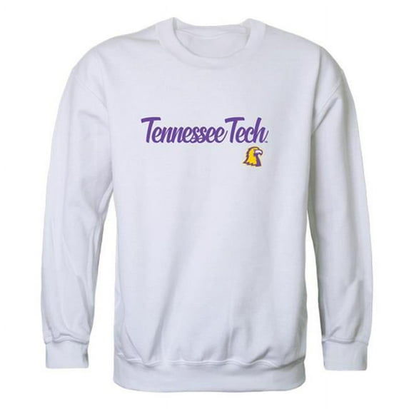 Men Tennessee Tech Golden Eagles Script Crew Fleece, White - Extra Large