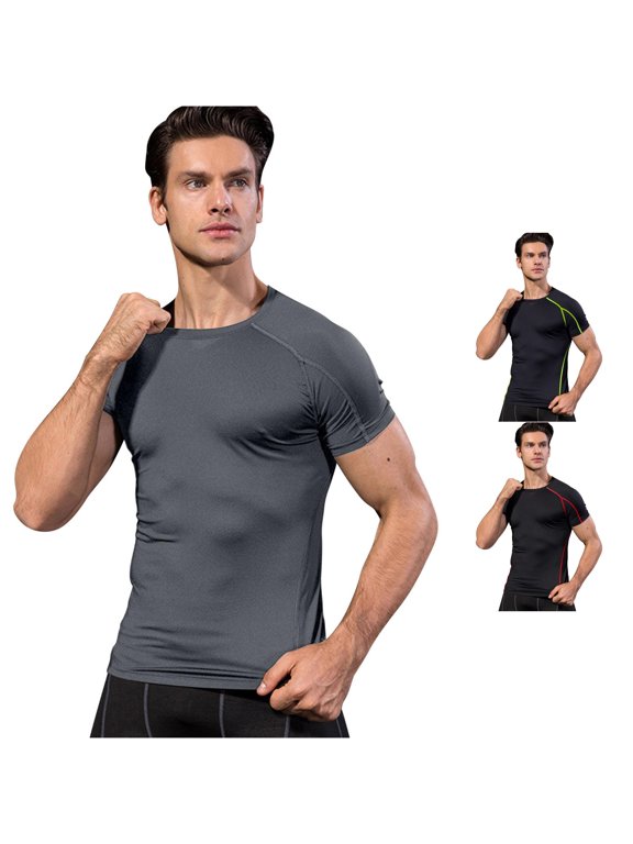 Men Tennis T Shirts T-Shirt Running Tight-Fitting Fitness Short-Sleeved Training Sports Men's blouse Platform Competitor Short-Sleeved Tight-Fitting T-Shirt Running