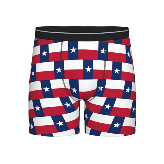 Men Texas Flag America Boxer Briefs Novelty Boxer Shorts Underwear No Fly