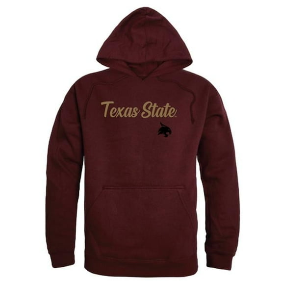 Men Texas State Bobcats Script Hoodie, Maroon - Small