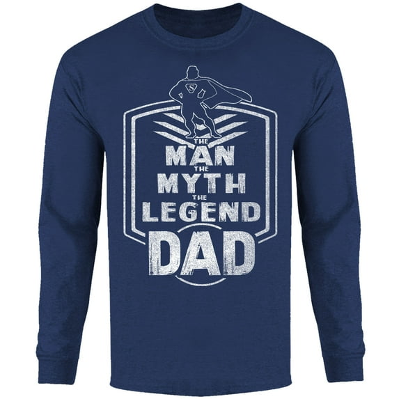 Men The Man The Myth The Legend Dad Badge Long Sleeve Shirt