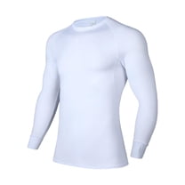 Men Thermal Compression Long Sleeve Fleece Lined Undershirt Cold Weather Workout Athletic Base Layer Baseball Top