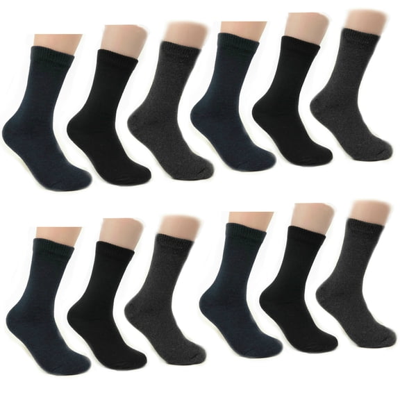 Men Thermal Crew Insulated Boot Winter Herringbone or Solid Value Pack Socks for