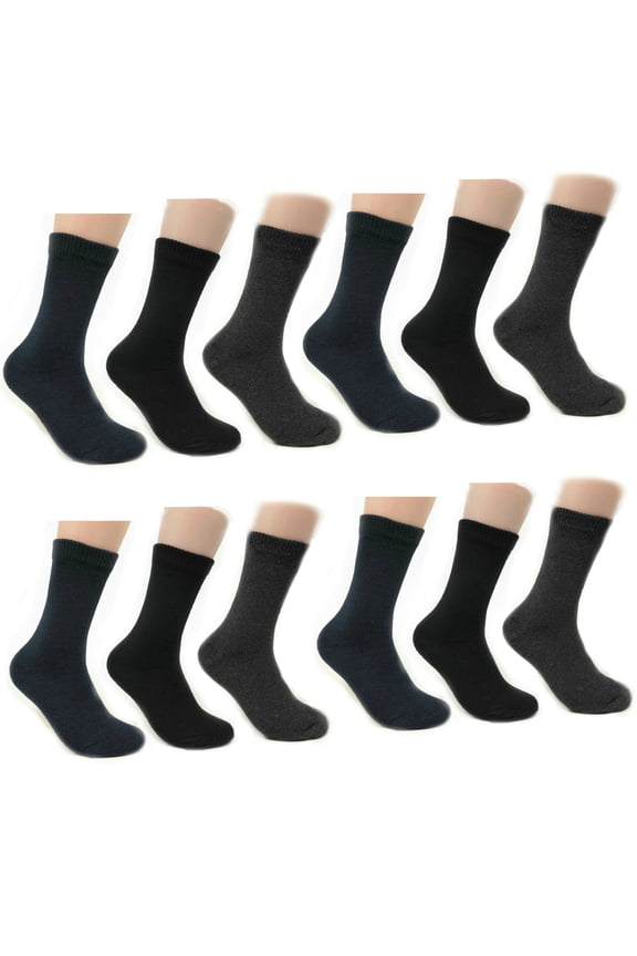 Men Thermal Crew Insulated Boot Winter Herringbone or Solid Value Pack Socks for