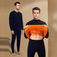 thumbnail image 1 of Men Thermal Top Thckened Velevt Heat Retention Round Neck Slim Fit Long Sleeves Stretchy Bottoming Underwear Winter Sleepwear, 1 of 8