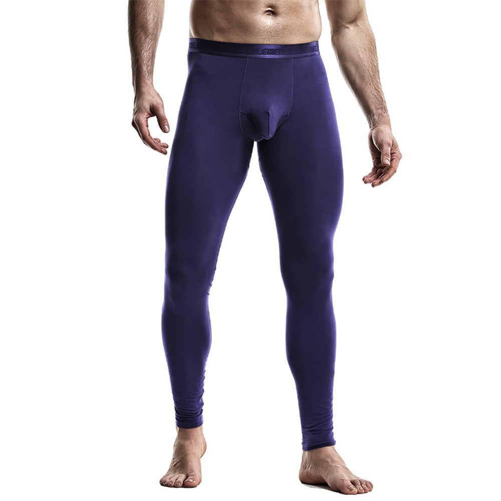 Men Thermal Underwear Bulge Pouch Warm Leggings Stretchy Long John Pants Bottoms