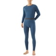thumbnail image 1 of Men Thermal Underwear Lightweight Solid Round-Neck Long Sleeve Trousers Base Layer 2 Piece, 1 of 3