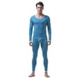thumbnail image 1 of Men Thermal Underwear Set 2 Piece Set Cold Weather Ultra Thin Ice Silk Long Johns Long Sleeve Tight Winter Warm Solid Color Base Layer Mens Long Johns Thermal Set, 1 of 2