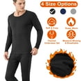 thumbnail image 1 of Men Thermal Underwear Set, TeqHome Cotton Long Johns Pants Long Sleeve Soft Underwear Kit Top and Bottom Winter Sports Suits Black XL, 1 of 11