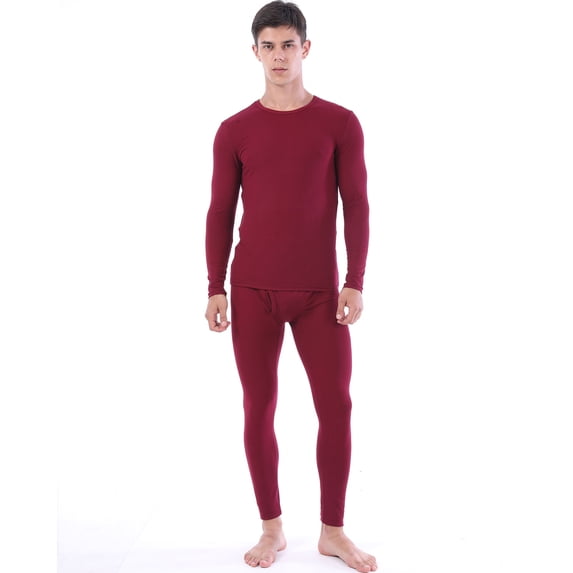 Men Thermal Underwear Set Winter Top & Bottom Ultra Soft Male Long John Set Size Large