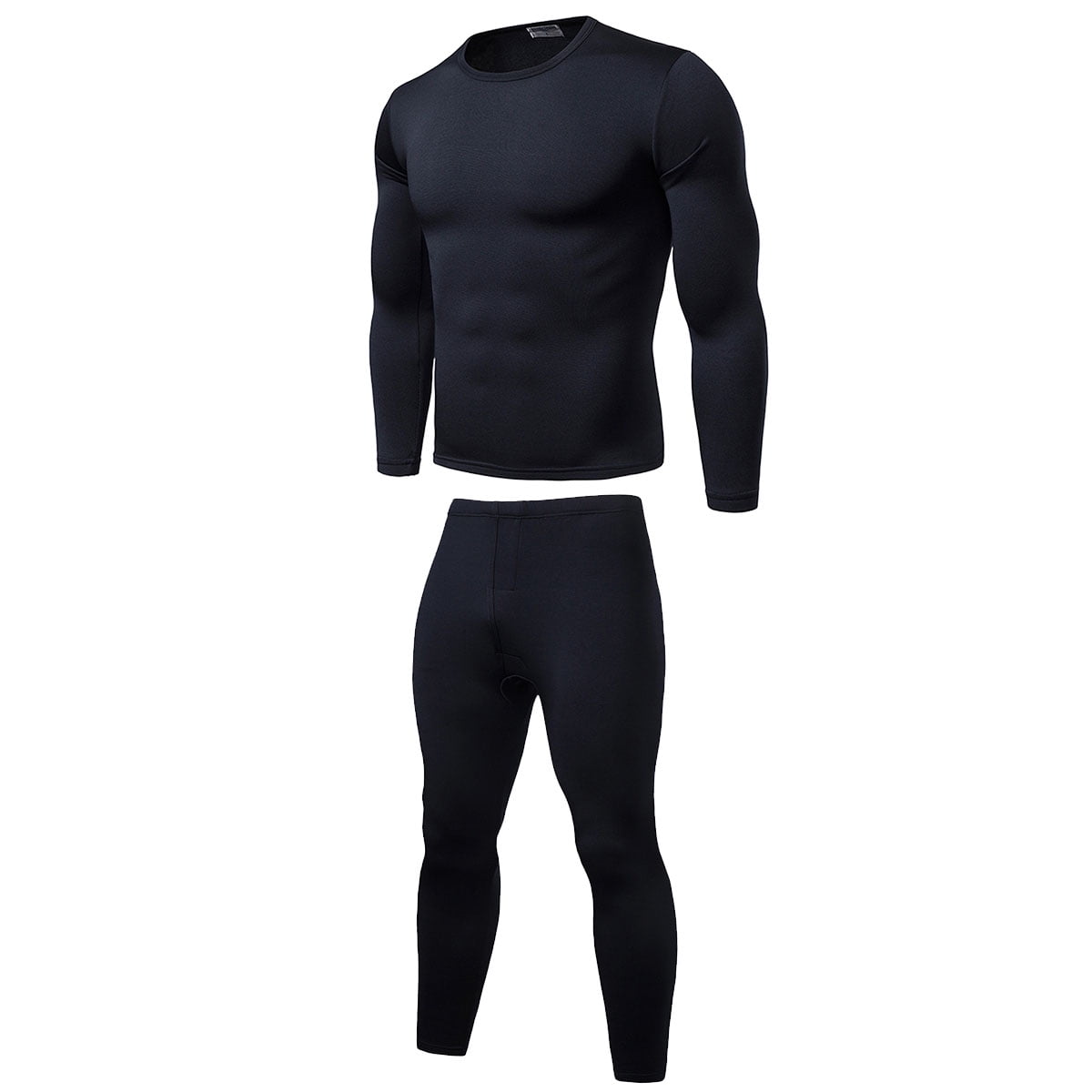 Men Thermal Underwear Winter Warm Under Clothes Fleece Lined Warm Top and  Bottom Sleepwear 2pcs Set 