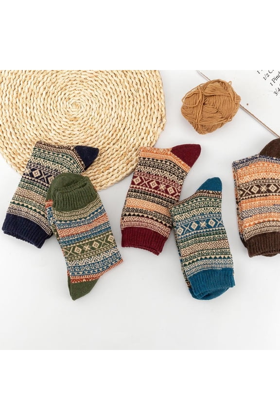 Men Thi Sos Ethnic Retro Style High Quty Winter Warm Breathable Soc L3P1