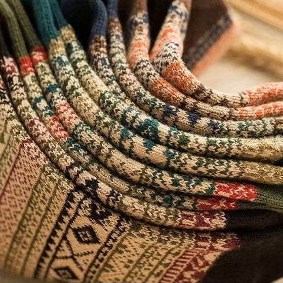 Men Thick Socks Ethnic Retro High Quality Winter Warm Breathable Sock