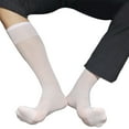 thumbnail image 1 of Men Thin Business Dress Socks Stretchy Nylon Sheer Dress Socks Over the Calf Dress Socks Sheer Casual Socks, 1 of 9