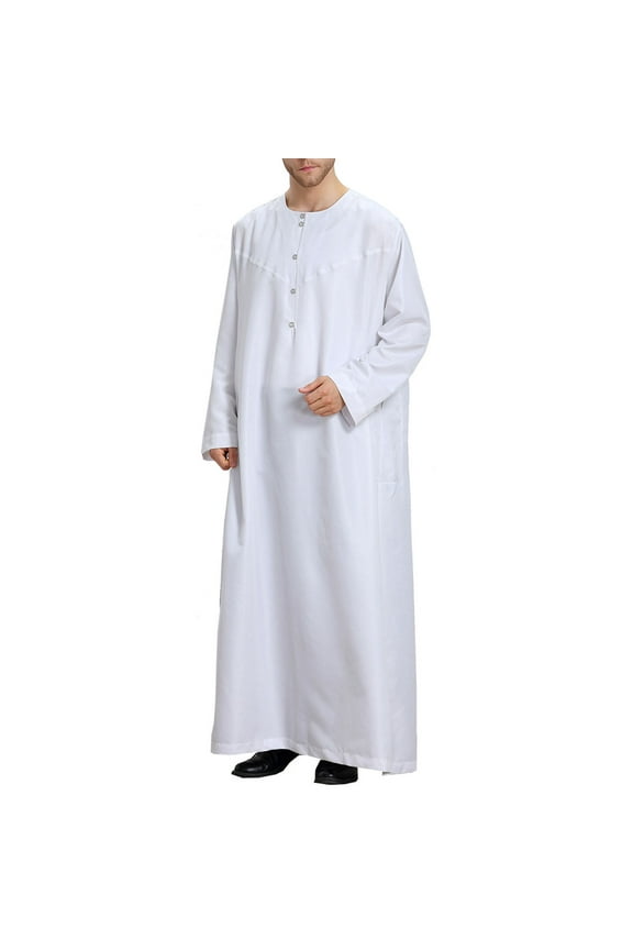 Men Thobe Arab Muslim Wear Kaftan Thobe Middle East Saudi Arabia Islamic Dubai Dress Gown Pakistan Men's Clothing