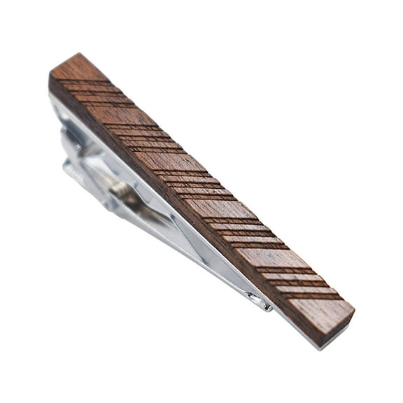 Men Tie Bar Clip Metal Walnut Necktie Clips for Daily Life Suit Shirt