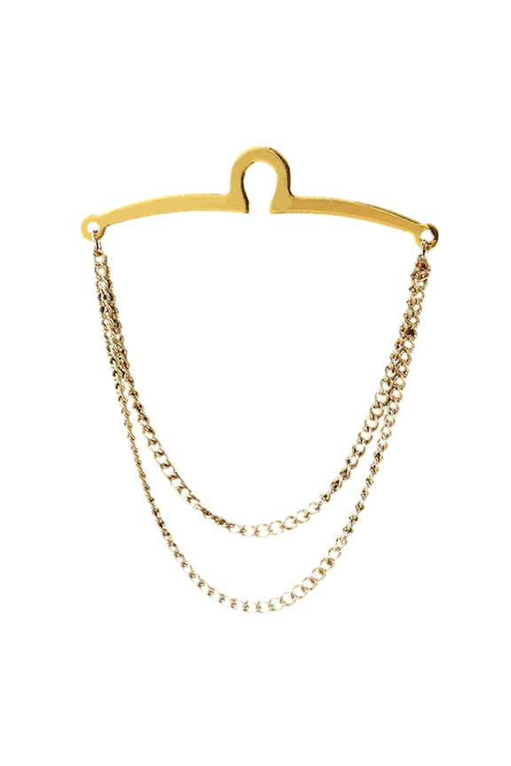 Men Tie Chain Double Chains Shirt Blouses Necktie Link Chain Buckle Metal Tie Clips Business Wedding Formal Jewelry Gift