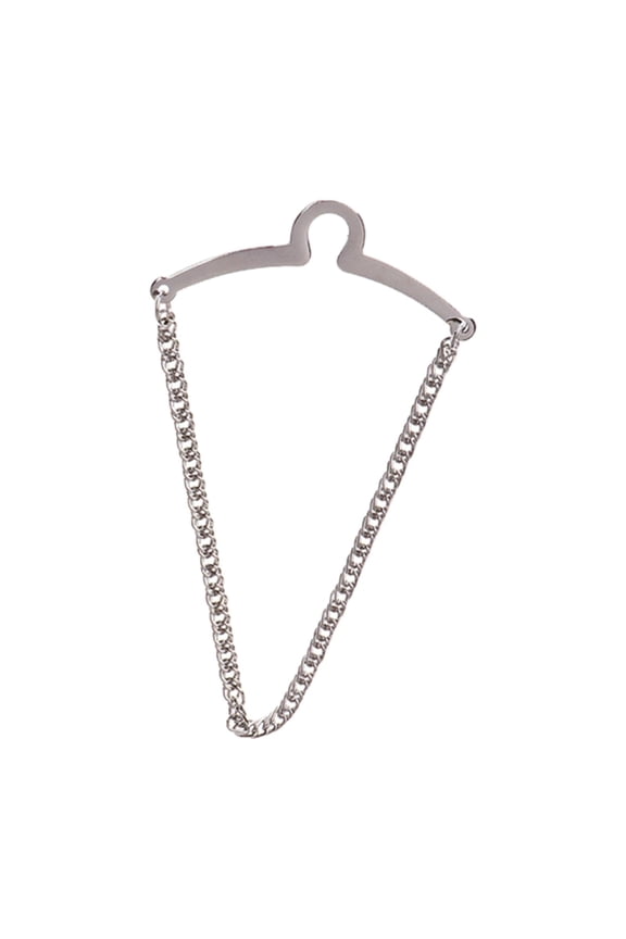 Men Tie Chain Single Loop Tie Chain Brooch Button Attachment Tie Clips for Business Party Suit Shirt Jewelry Gifts