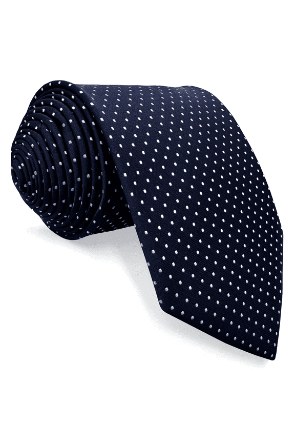 Men Tie Necktie Dark Blue Navy Dot Extra Long Size 63"