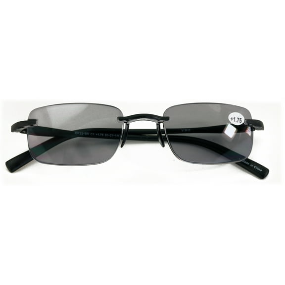 Men Tinted Lightweight Rimless Reading Glasses - UV Protection Comfortable Sunglasses Reader 1.00