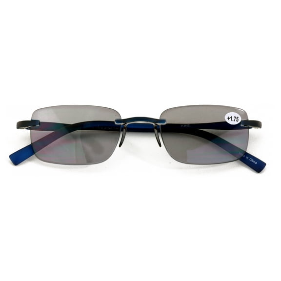 Men Tinted Lightweight Rimless Reading Glasses - UV Protection Comfortable Sunglasses Reader 1.00