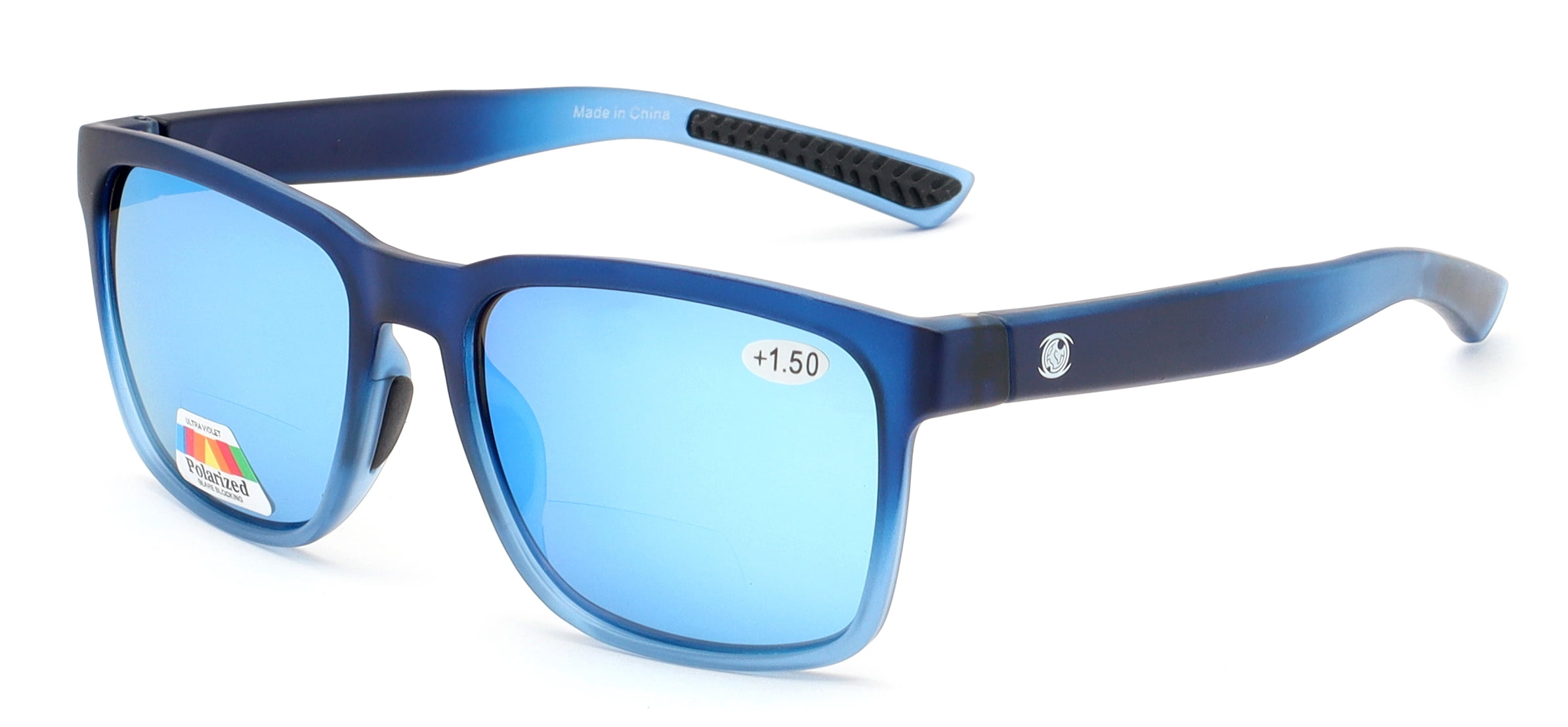 Men Tinted Polarized Bifocal Reading Fishing Sunglasses - Lightweight TR90 - UV Protection Reader 2.50 CR02