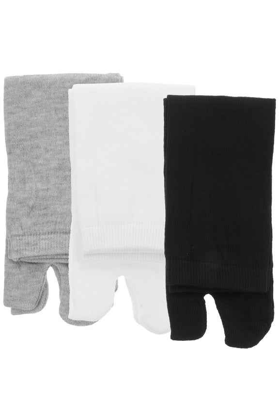3Pairs Japanese Style Cotton Tabi Socks Assorted Colors Ideal for Sandals