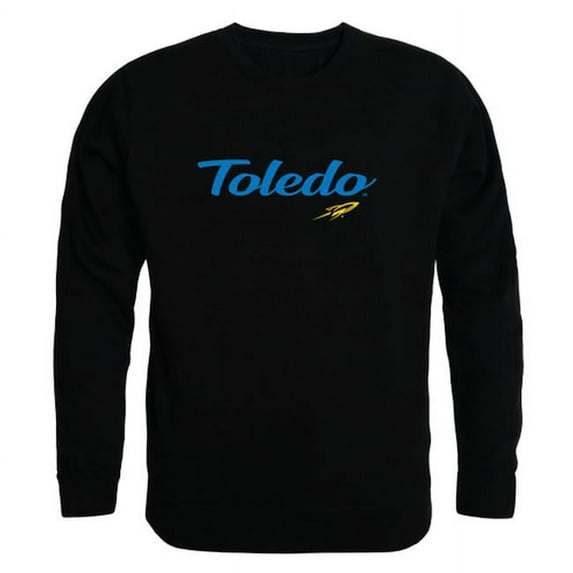 Men Toledo Rockets Script Crew Fleece, Black - Small