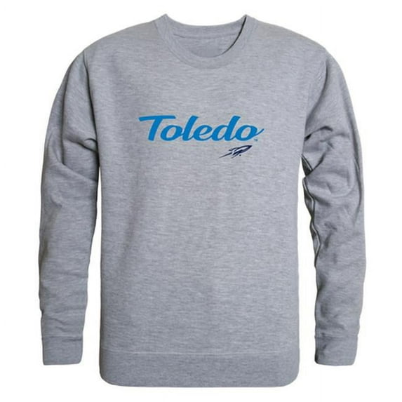 Men Toledo Rockets Script Crew Fleece, Heather Grey - Small