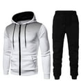 Men Track Suits 2 Piece Set Long Sleeve Warm Up Jogging Tracksuit