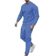 thumbnail image 1 of Men Track Suits 2 Piece Set Sweatshirt Jogger Set Crew Neck Sweatshirt Pullover Sweatpants Joggers with Pockets Tracksuit Outfit Sports Sweatsuit Travel Matching Lounge Set Fall Clothes Clearance, 1 of 8