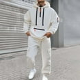 thumbnail image 1 of Men Track Suits Sets 2 Piece Outfits Athletic Quarter Zipper Tracksuit Jacquard Jogging Set Hoodie And Pants Outfit Track Suit for Jogging or Warm Up (White, XL), 1 of 4