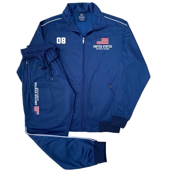 Men Tracksuit Sports Track Jacket & Matching Jogging Pants
