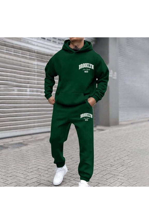 Men Tracksuits 2 Piece Athletic Sweatsuit Full Zip Jogging Long Sleeve Casual Sports Outfits Track Suit for Jogging or Warm Up