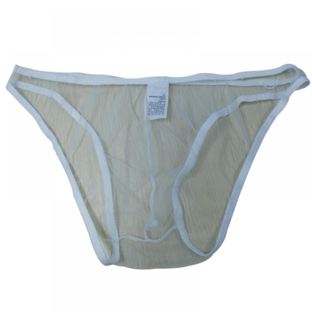 Men Transparent Panties Soft Breathable Net See Through Mesh Low