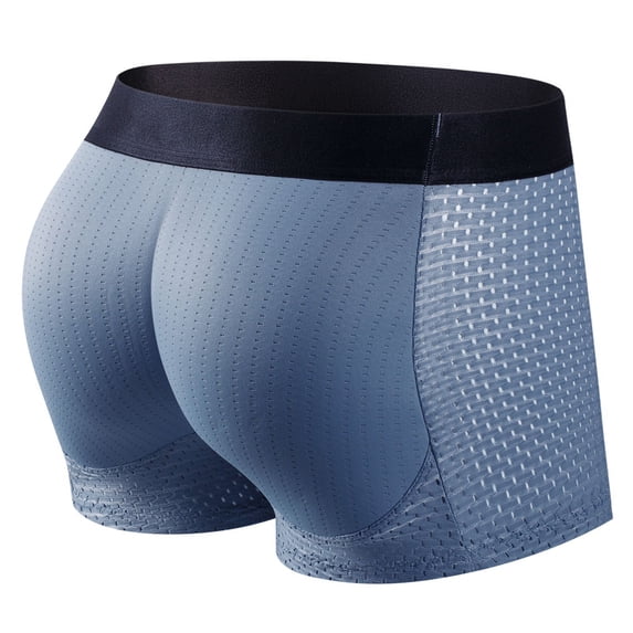 Men Trunks Built-in Fake Butt Hip Lifter Enhancer Shorts Boxer Briefs Padded Underwear Shapewear Underpants Nylon Breathable