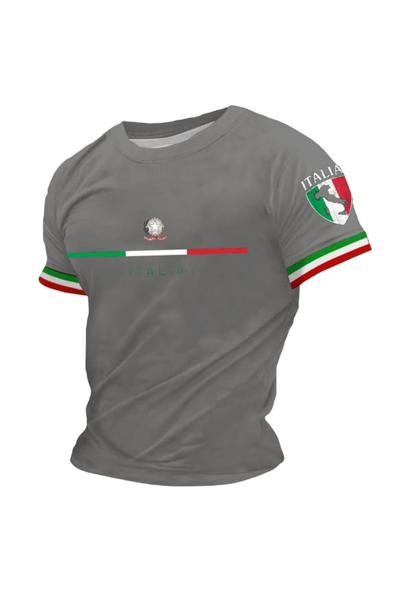 Men Tshirt Italian Themed Print Thin Breathable Tees Shirt Short Sleeve Crew Neck Relaxed Fit Casual Streetwear Mens T Shirts Graphic